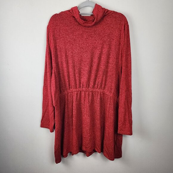 Lane Bryant cowl neck red sweater tunic drawstring  sz 22-24 women plus size - Picture 6 of 9